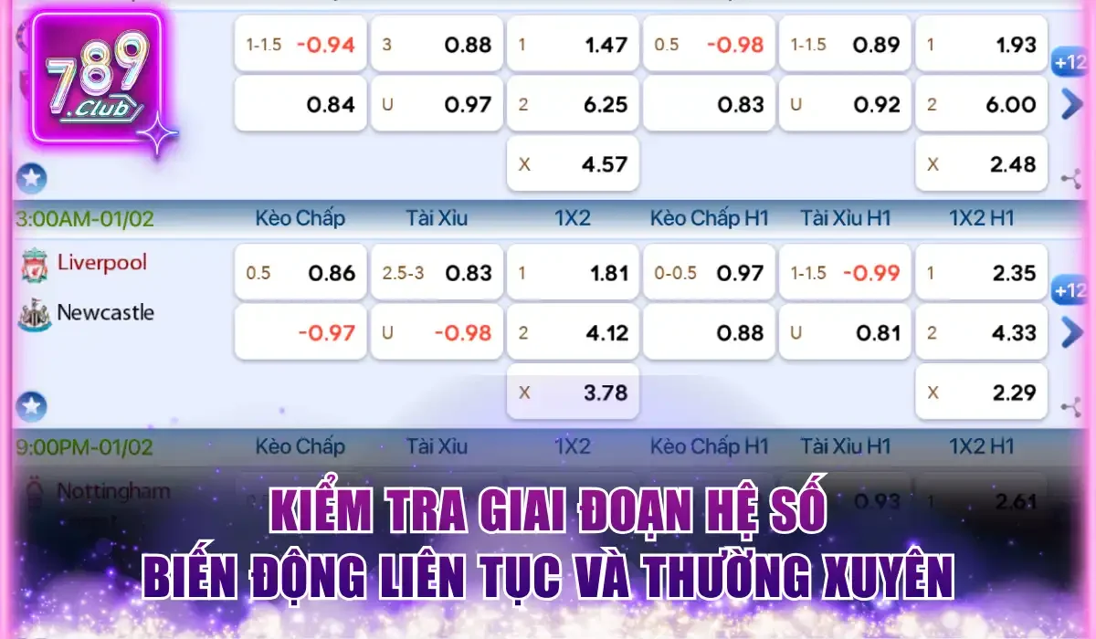 Kiểm tra giai đoạn hệ số biến động liên tục và thường xuyên